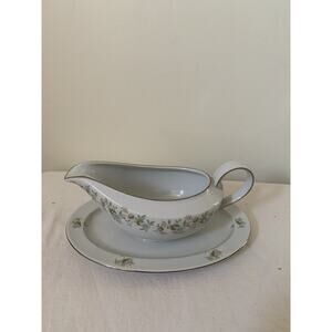 Johann Haviland China Forever Spring Bavaria Easter Gravy Boat with Underplate